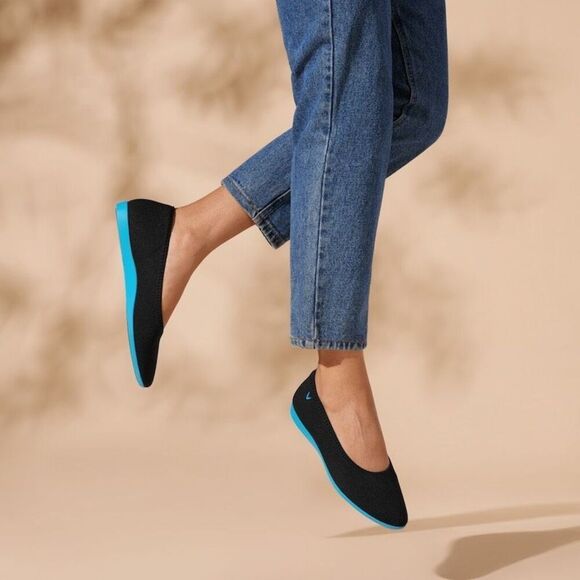 VIVAIA Tamia Walker Lightweight Almond-Toe Flats Black Knit size 43 US 11 - Picture 2 of 13